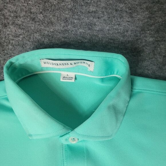 Holderness & Bourne The Macdonald Men's Golf Polo Shirt Green Tailored F… - Picture 3 of 13